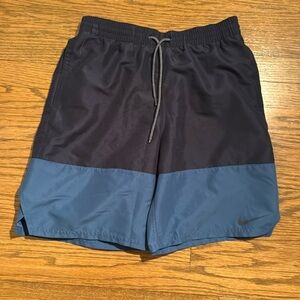Nike men’s size smalll swim shorts two tone blue